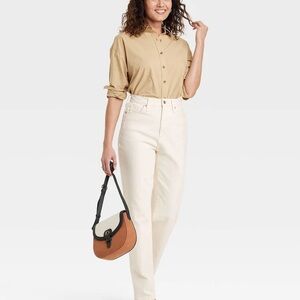 Universal Thread High-Rise Straight Leg Jeans in Off-White